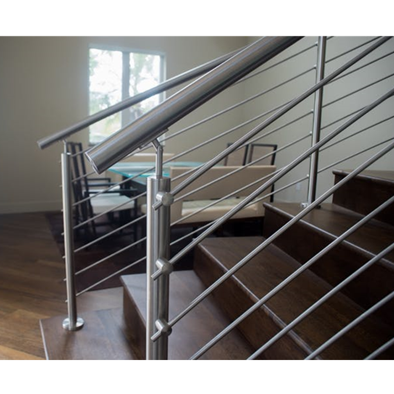 stair railing stainless steel for curved stair rod bar steel design