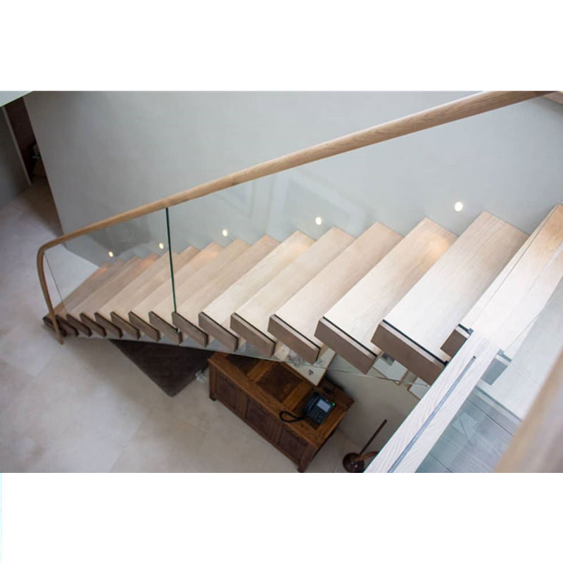 DAIYA stainless steel railings for stairs with floating staircase wooden tread