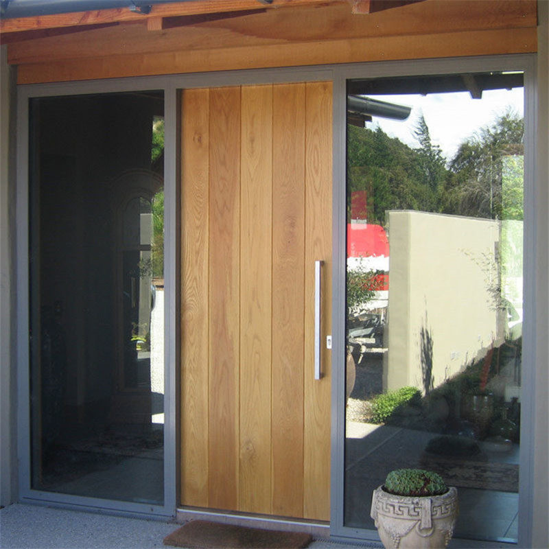 DAIYA solid wooden door with entrace entry front home door customized double panel design