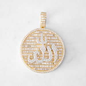 Iced Out Bling Full Paved Cubic Zirconia Muslim Allah Pendant Necklace for Men High Quality Hip Hop Jewelry