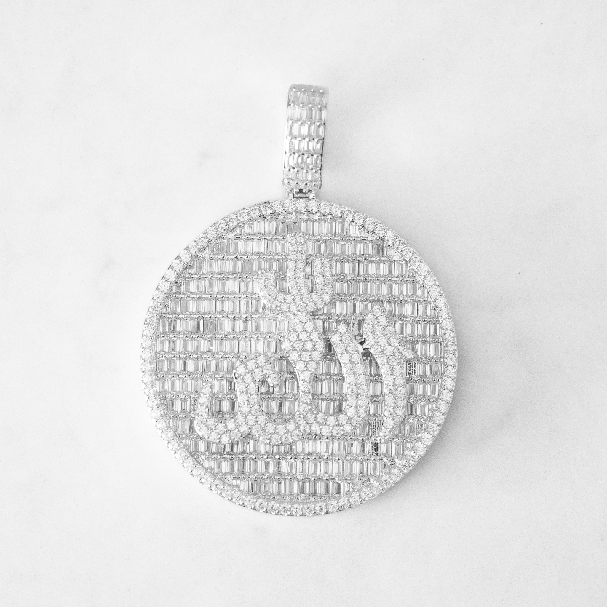 Iced Out Bling Full Paved Cubic Zirconia Muslim Allah Pendant Necklace for Men High Quality Hip Hop Jewelry