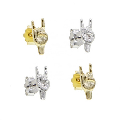 new arrived tiny hand shape stud earring for girl cute mini pure 925 sterling silver stud earrings women jewelry wholesale