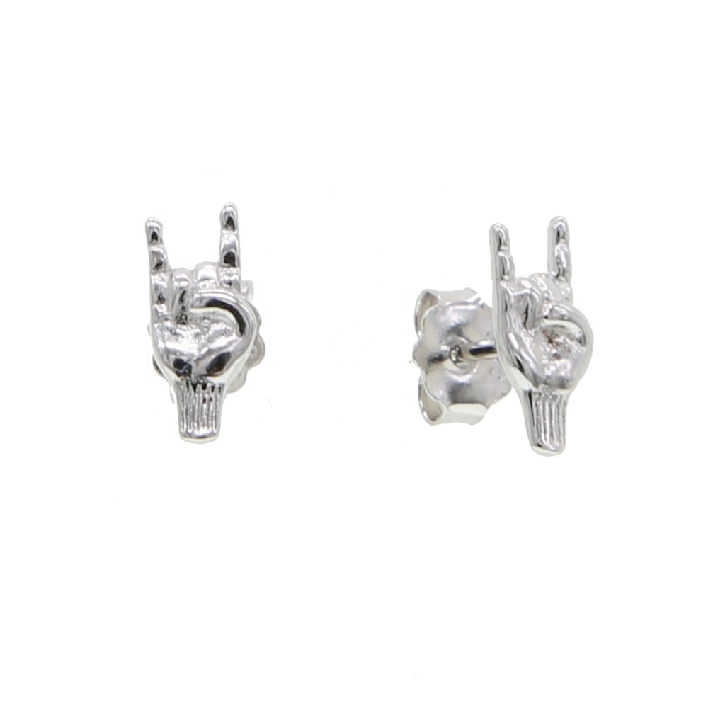 new arrived tiny hand shape stud earring for girl cute mini pure 925 sterling silver stud earrings women jewelry wholesale