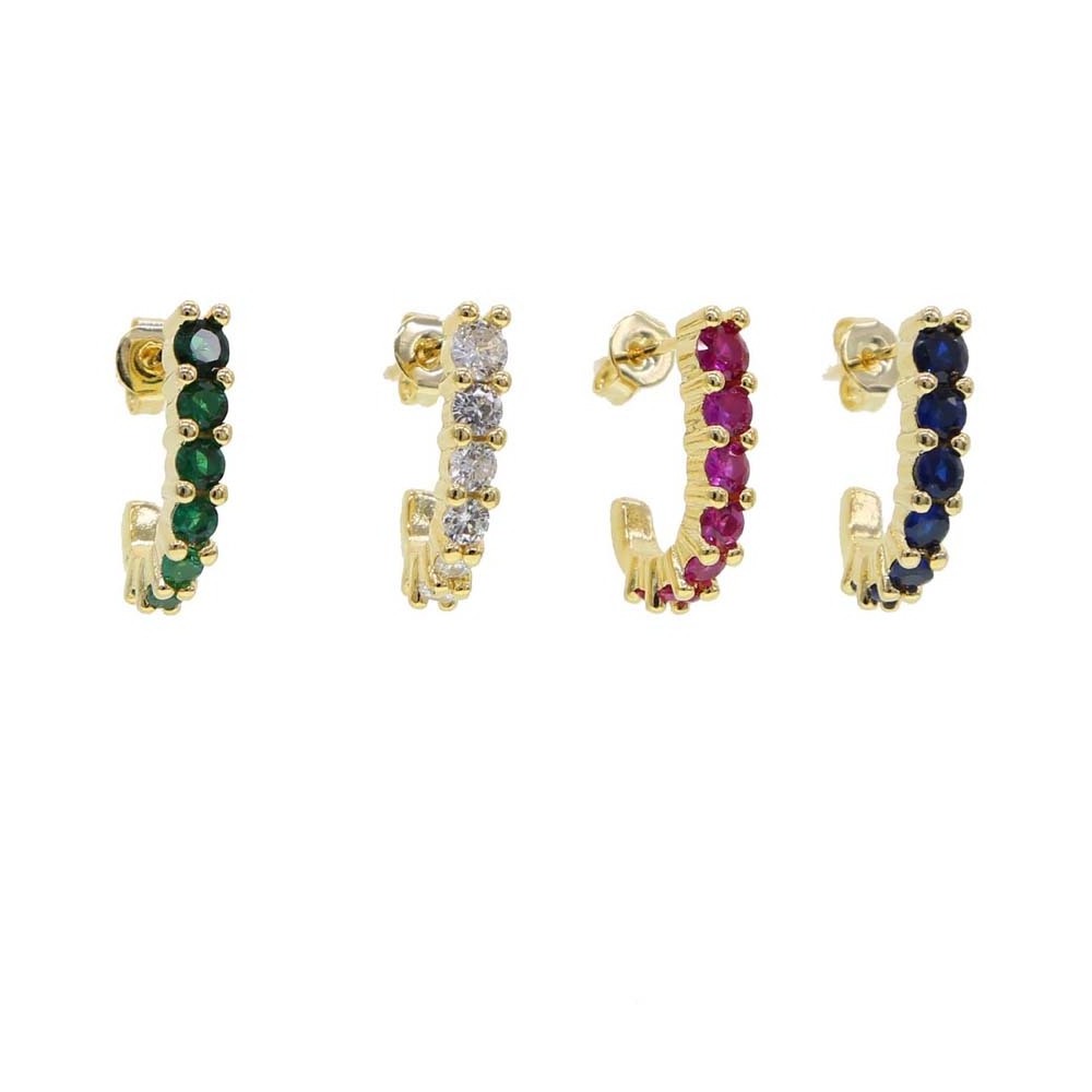 2023 summer new colorful rainbow fashion women girl jewelry mini small red green blue white colorful cz studs earring