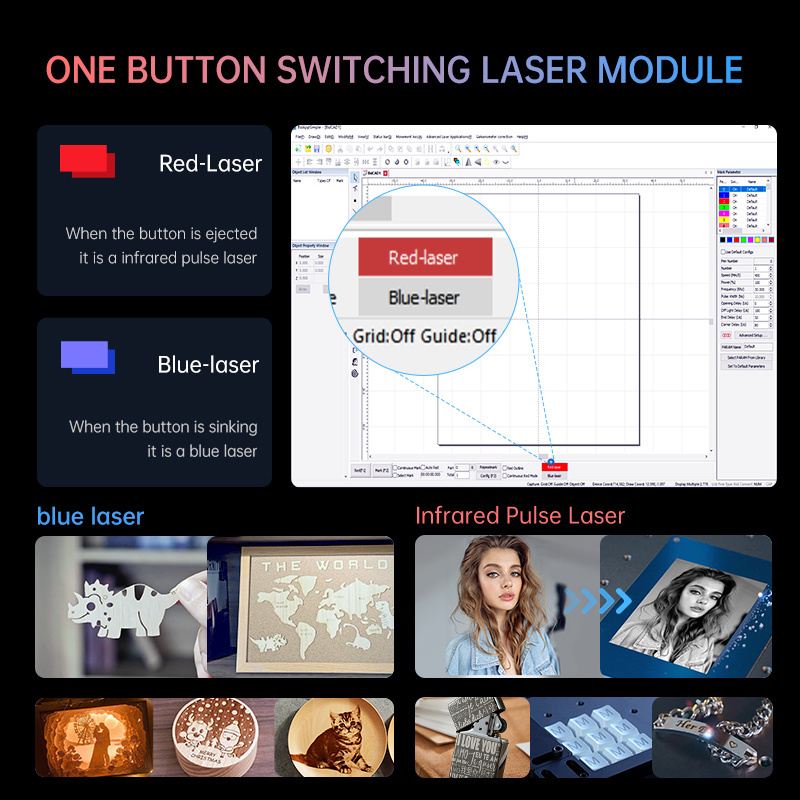 MR.CARVE M4 Portable Fiber Laser Engraving Machine Desktop Laser Marking Machine for Metal Wood Plastic Glass Stone Paper