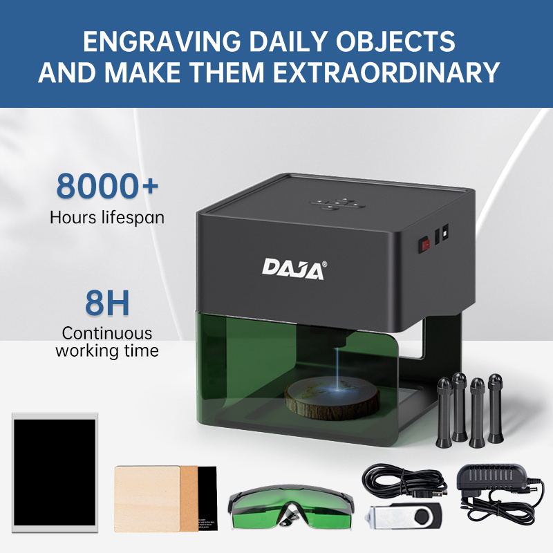 DAJA DJ6 Laser Engraving Machine APP Control 3W Home-Use DIY Laser Engraver Small Portable Mini Logo Mark Printer Wood Cutter