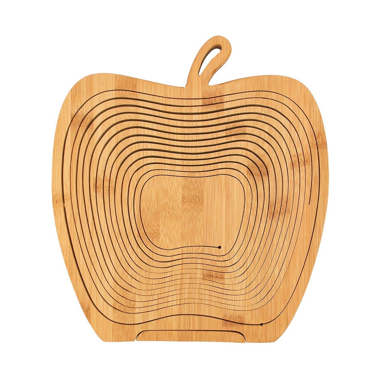 Natural foldable shape bamboo wooden craft fruit basket