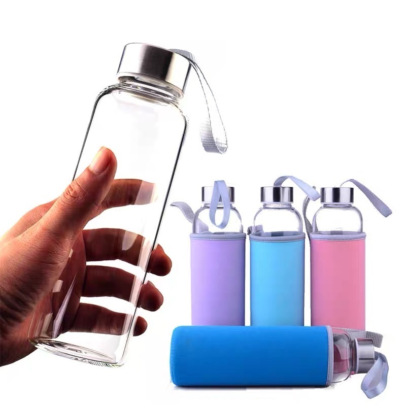 Wholesale Gift Promotional Glass Water Bottle Gallon Water Bottle Gym Drinking Borosilicate Glass Camping CLASSIC Adults TT