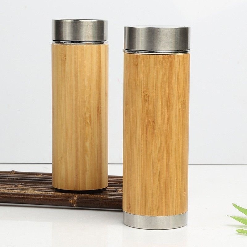 Eco friendly Smart Bamboo Mug Cup Warmer Tumbler Custom Logo Reusable Tableware Bamboo Tea Warmer cup