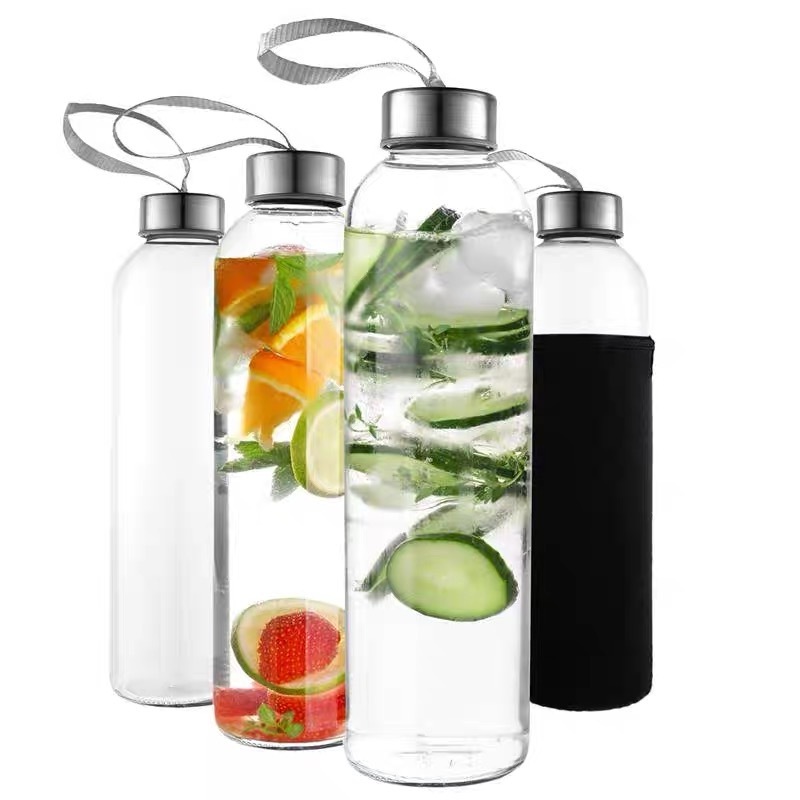 Wholesale Gift Promotional Glass Water Bottle Gallon Water Bottle Gym Drinking Borosilicate Glass Camping CLASSIC Adults TT