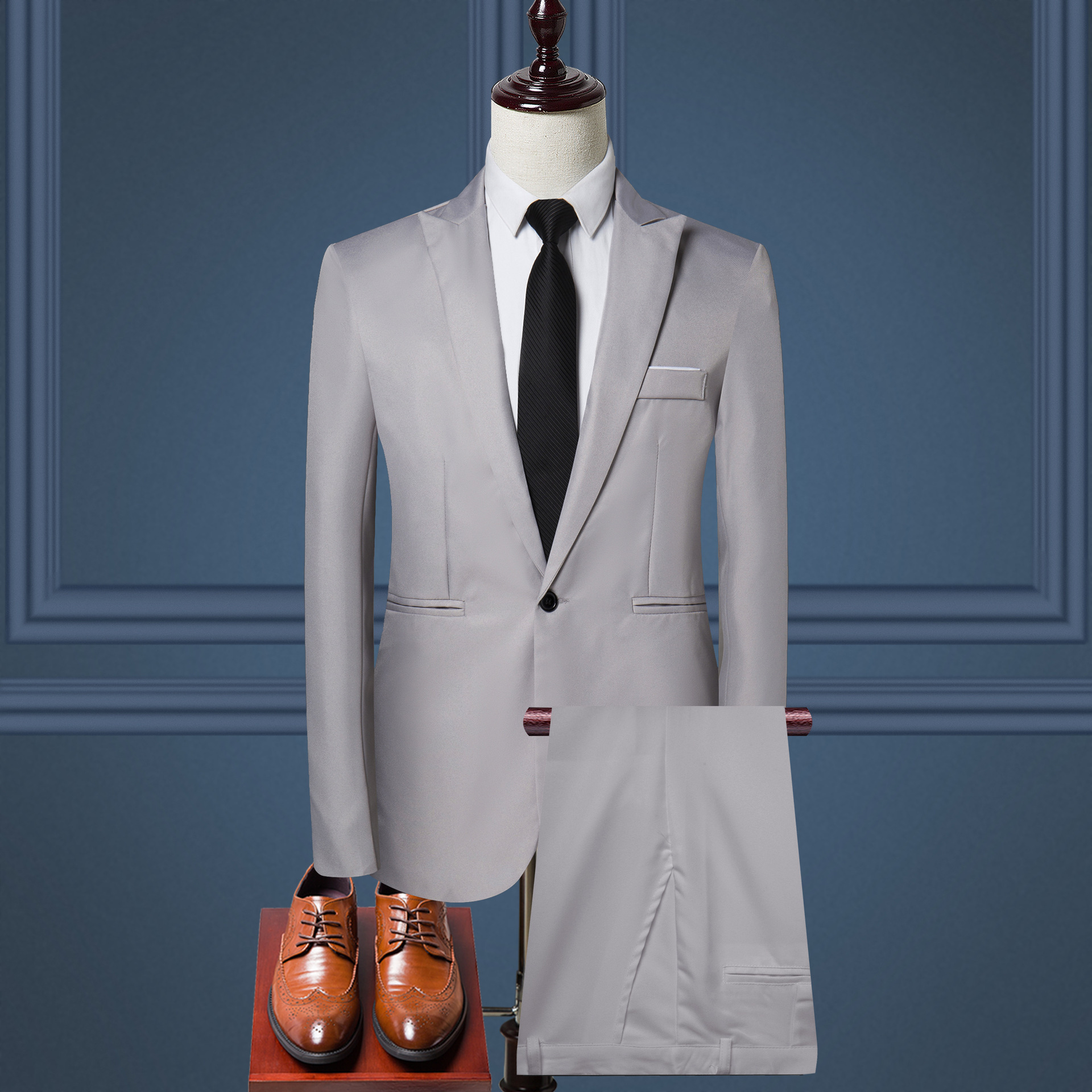 Spring and autumn new men's fashion business casual British suits men's professional wear men's suits