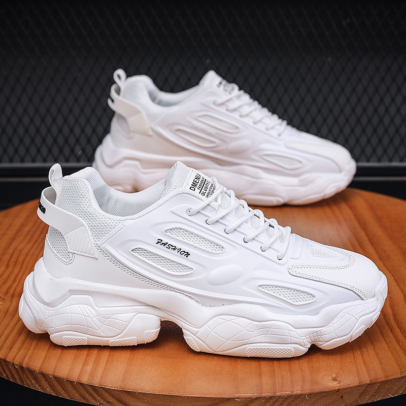 Dad's Shoes Male 2023 Spring New Running and Sports  Student Breathable Shoes Male Trend Thick Sole Casual Men's Shoes