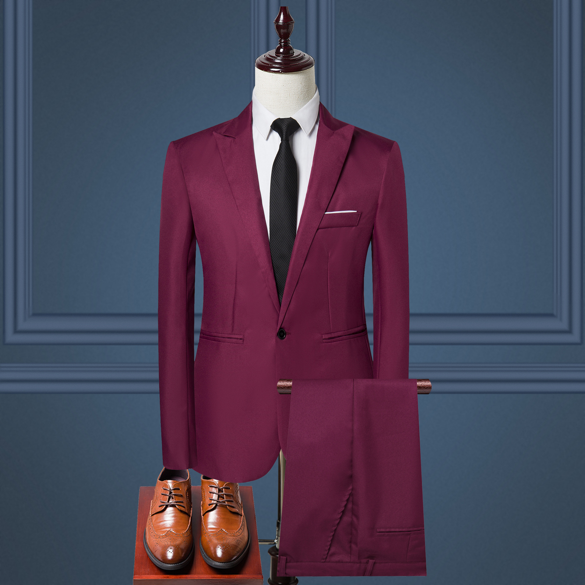 Spring and autumn new men's fashion business casual British suits men's professional wear men's suits