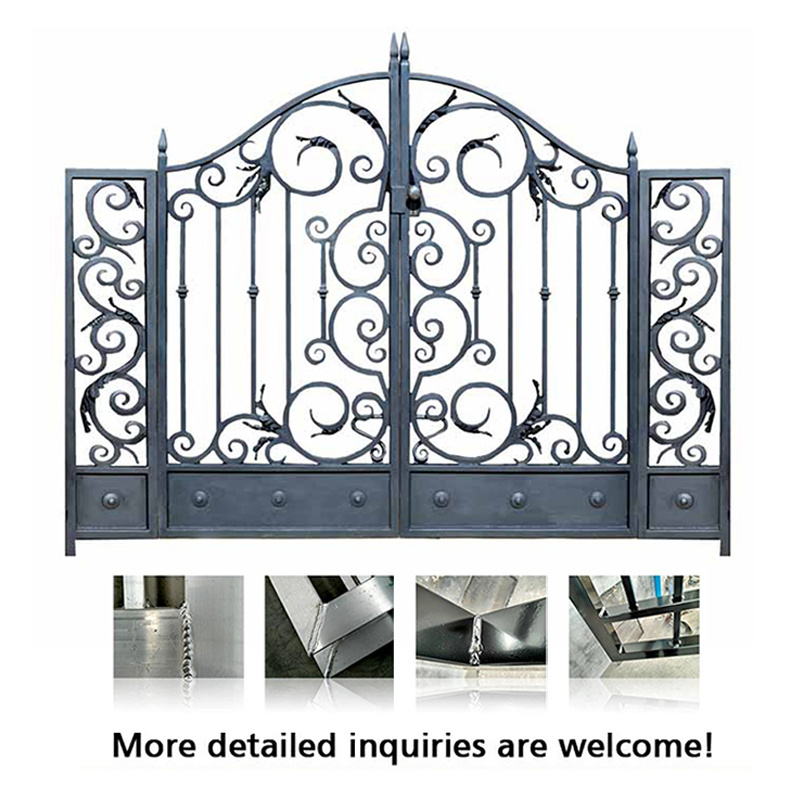 Professional Simple American Steel Double Front Door Wrought Iron Security Doors