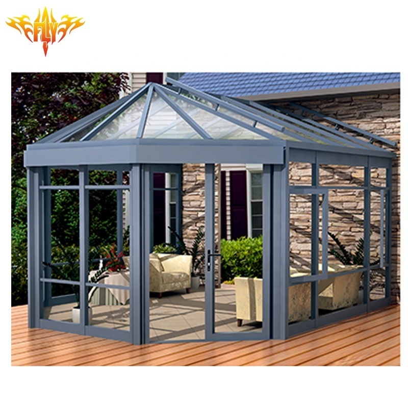 Hot Selling Aluminum Panels Walls Green Sunrooms Glass House Outdoor Furniture Enjoy Sun Shine Sunroom Pergola For Sale