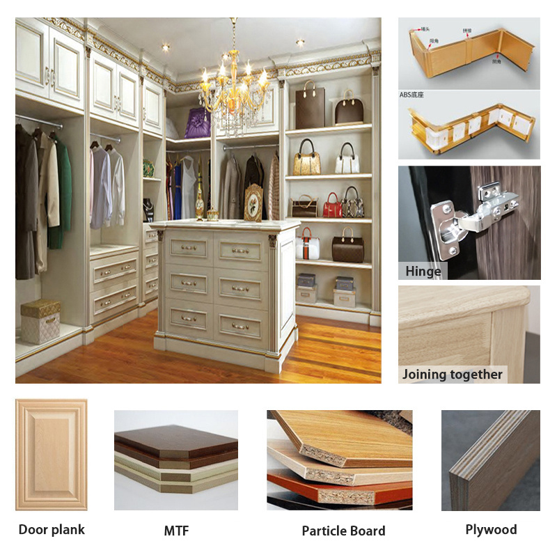 Hot Selling Organizer Melamine Doors Bedroom Wardrobe Interior Design Closet