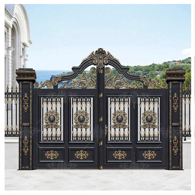 villa modern aluminum swing gate house paint main gate designs aluminum art alloy power coated main gate