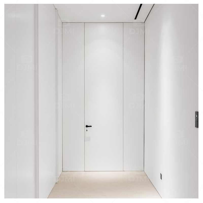 Invisible flush mounted high-end secret room wooden doors internal concealed integrated frameless hinged hidden door