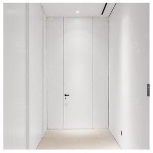 Invisible flush mounted high-end secret room wooden doors internal concealed integrated frameless hinged hidden door