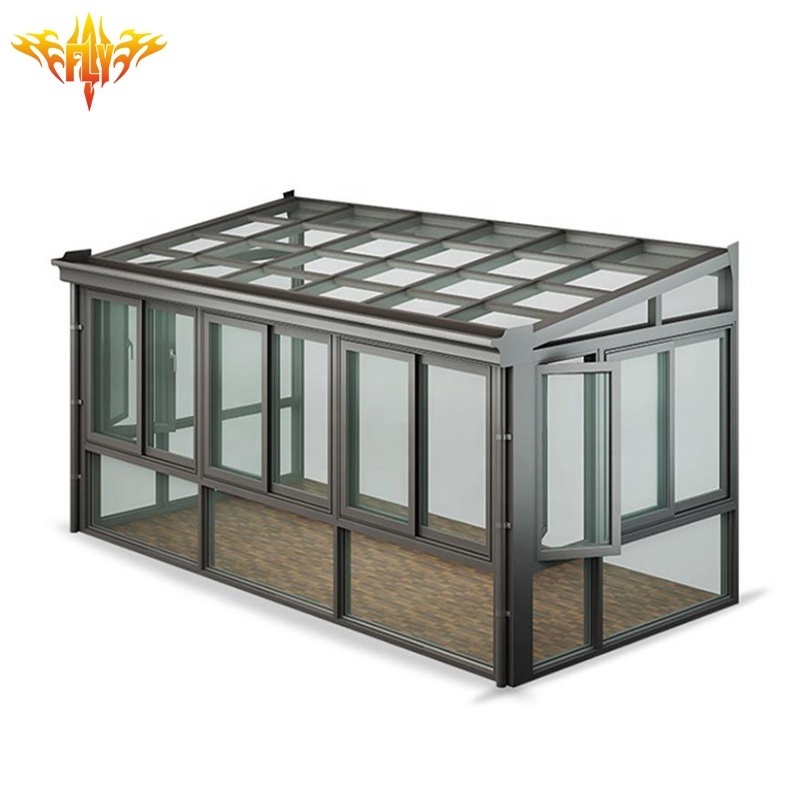 Hot Selling Aluminum Panels Walls Green Sunrooms Glass House Outdoor Furniture Enjoy Sun Shine Sunroom Pergola For Sale