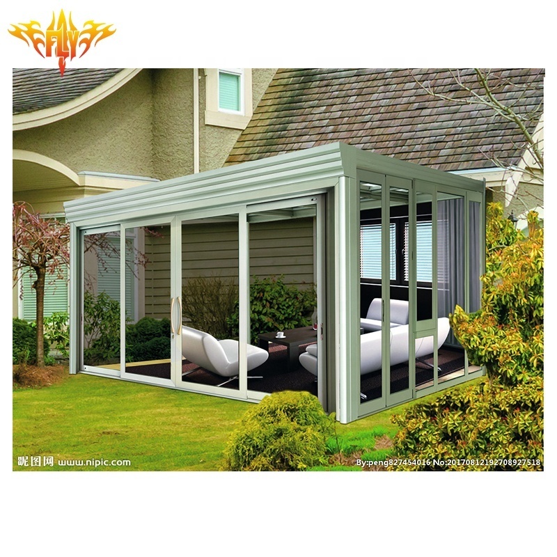 Hot Selling Aluminum Panels Walls Green Sunrooms Glass House Outdoor Furniture Enjoy Sun Shine Sunroom Pergola For Sale