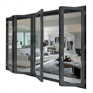 Super Quality Hot-sale Exterior Aluminum Foldable Sliding Glass doors With Tempered Glass