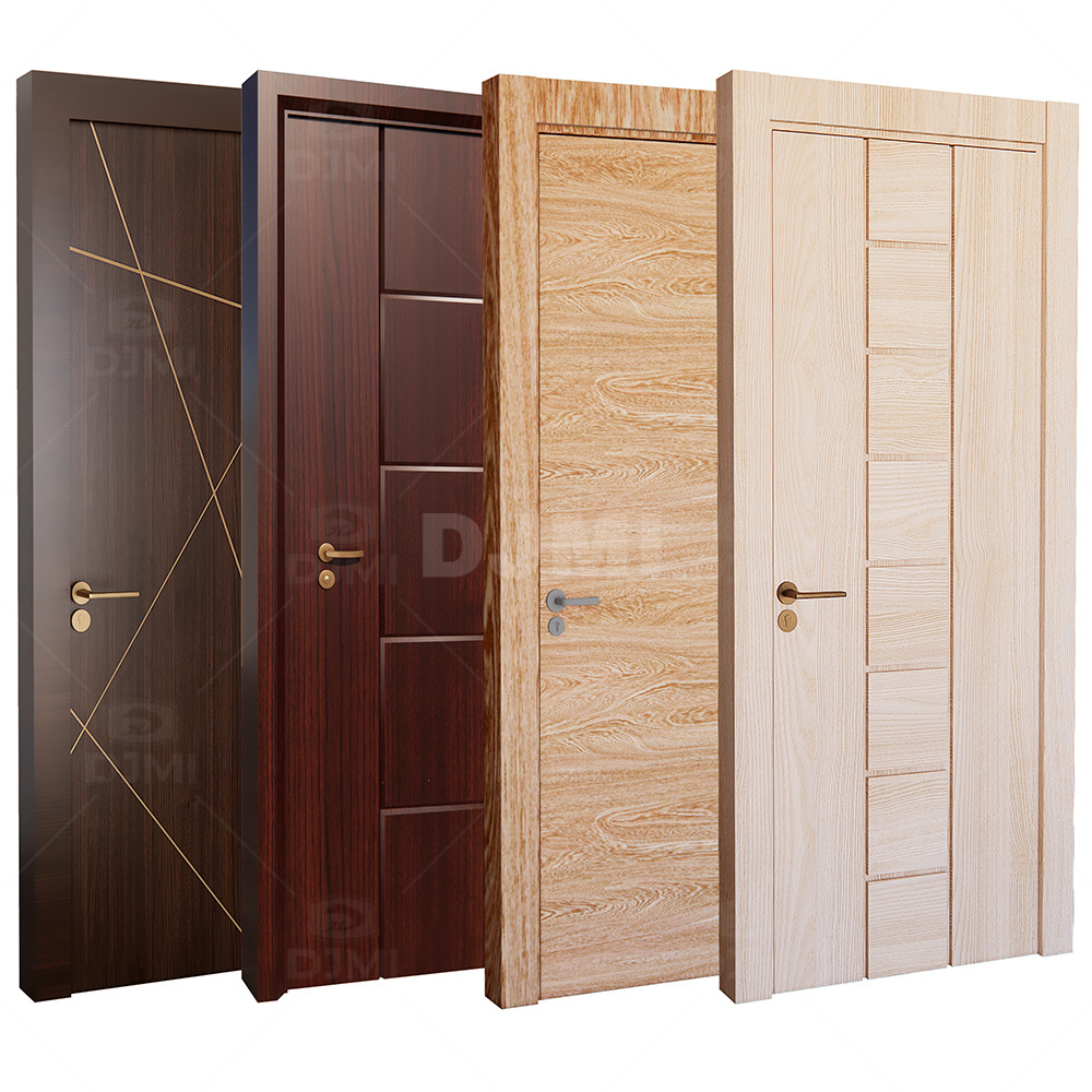 EU standard engineering project solid wood interior doors hotel doors room flats fireproof internal walnut doors for house