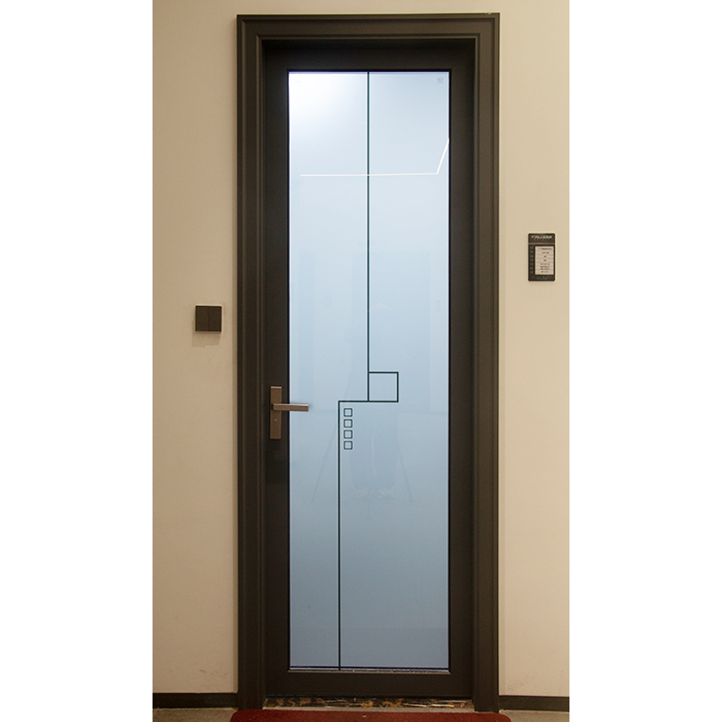 Bathroom Door Decorative Aluminum with Temped Glass Windows Entry Doors Interior Single Glass Swing Aluminum Alloy Modern CN;GUA