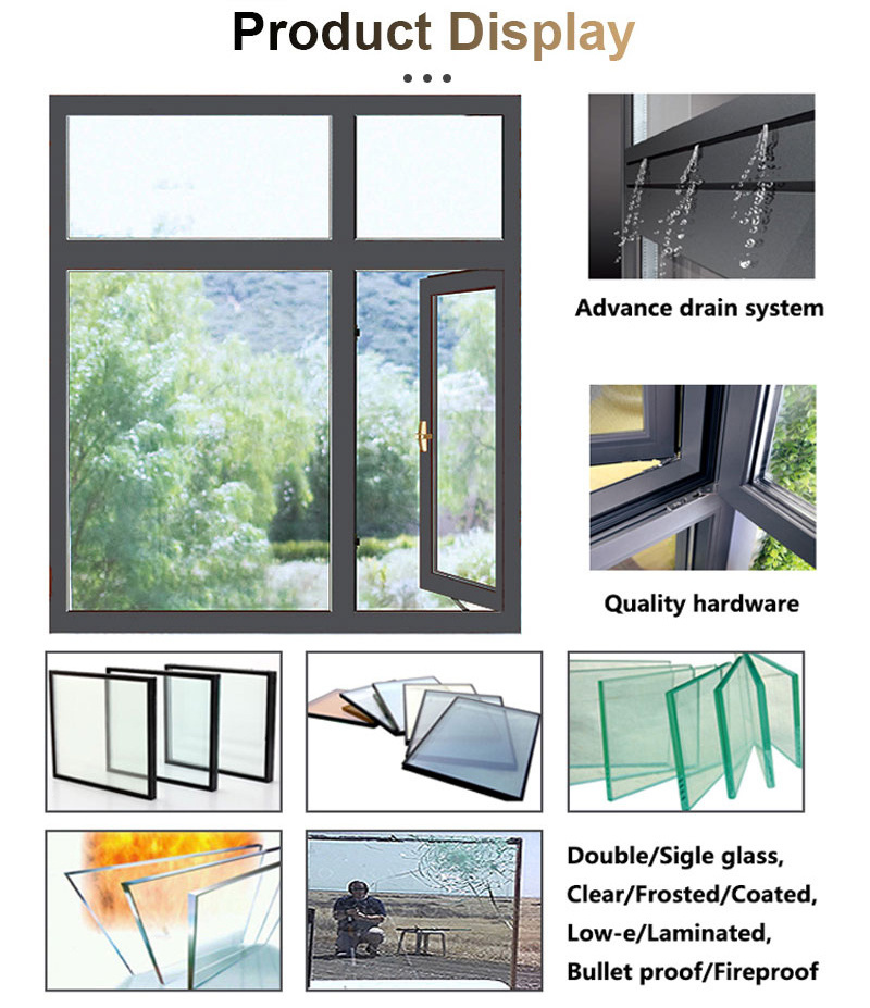 Multifunctional Casement Window With Burglar Proof Double Glazed French Jalousie Windows