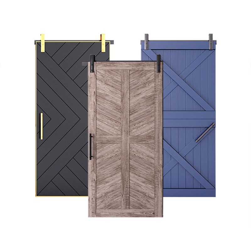 High End House Wooden Barn Door with Hardware Hotel Sliding Barn Door Waterproof Wood Barn Pocket Door for Bathroom