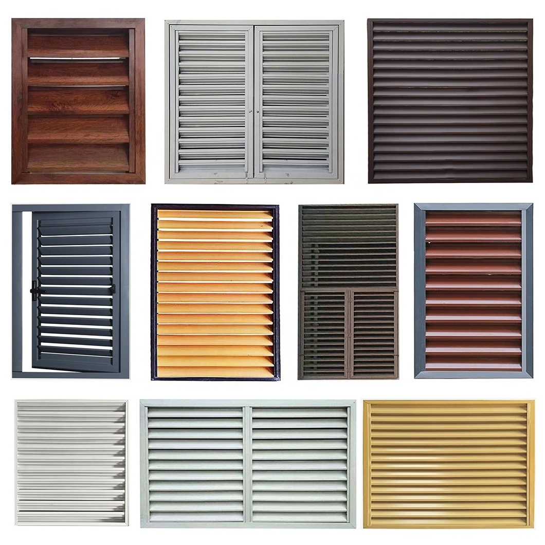 Multifunctional China Manufacturer Extrusion Rolling Shutter Wood Finished For Outdoor Louvers / Aluminium Window Shutters