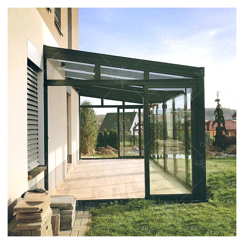 winter garden aluminum alloy flat clear glass patio roof prefabricated glass house villa outdoor cubicle glass house easy kit