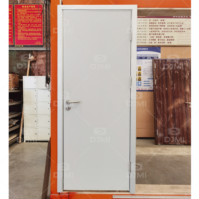 Foshan custom made interior wood door with metal frame hotel wooden door metal frame fireproof inside wooden door