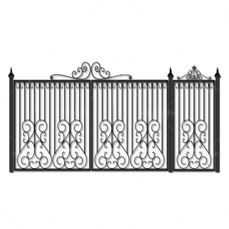 Factory direct wrought iron aluminium gate design courtyard doors single main door exterior iron gate price