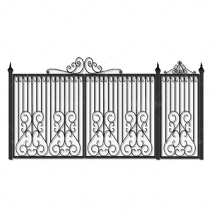 Factory direct wrought iron aluminium gate design courtyard doors single main door exterior iron gate price