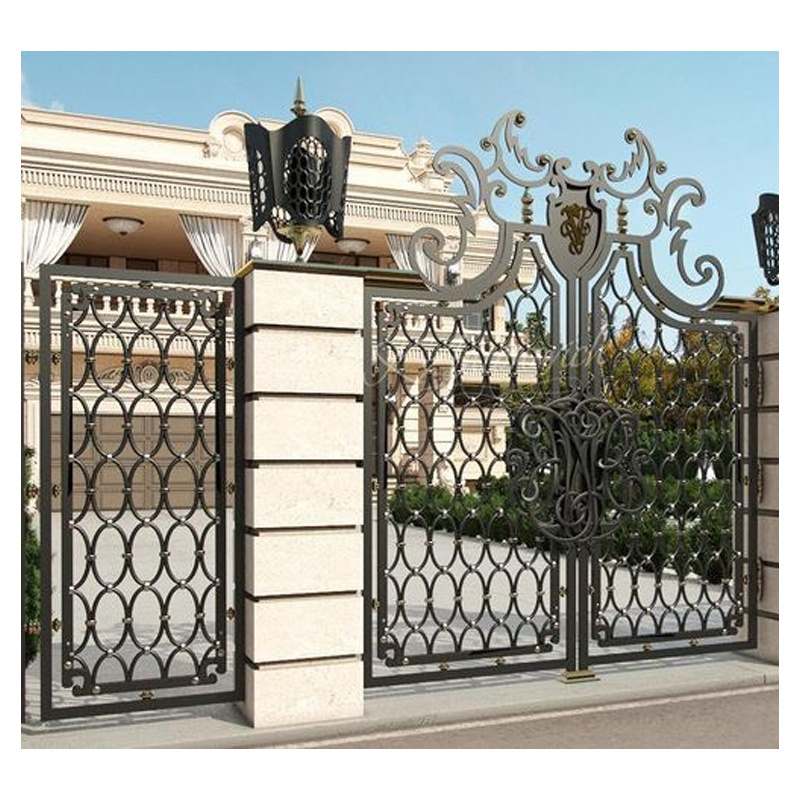 Professional Simple American Steel Double Front Door Wrought Iron Security Doors