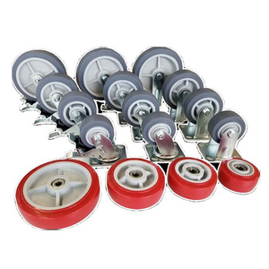 6"  Wholesale Virgin Material Polyurethane Wheel Double Ball Bearing PP Rim PU Heavy Duty Industrial Swivel Caster Wheels