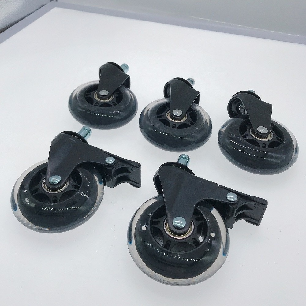 Polyurethane PU Universal Noiseless Caster Wheels Transparent 3