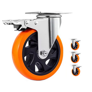 1.5/2/2.5/3/4 inch Pvc Wheel Casters Swivel Top Plate Threaded Stem Castor Trolley Wheels Furniture Casters wheel