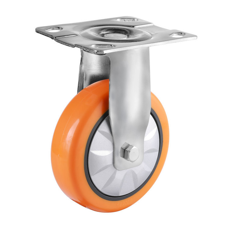 medium heavy duty static Trolley caster wheel orange 4 5 6 8 inch Swivel brake Casters