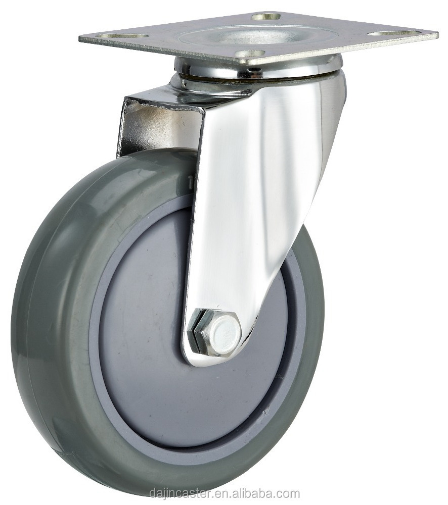 3/4/5 inch medium duty caster weight capacity 100kg PU swivel caster wheels