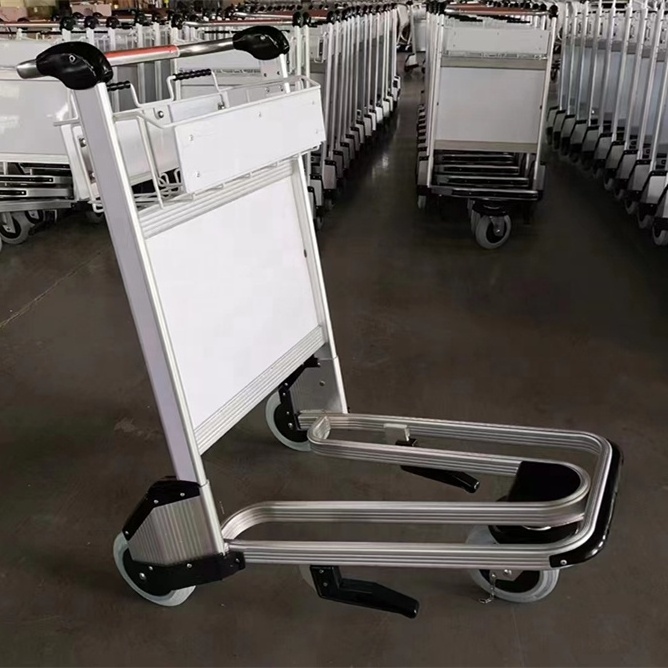 Running Smoothly Noiseless Aluminum Alloy Luggage Baggage Airport Trolley Cart with Hand Automatic Brake