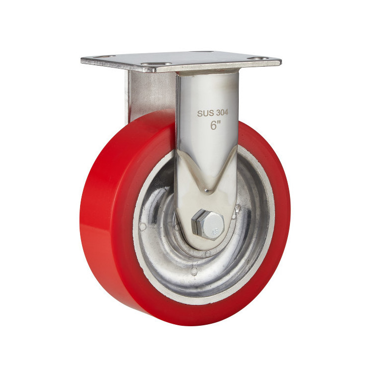 Factory PU Industrial Swivel Locking Rotating Caster Heavy Duty Universal 100mm Casters Wheel For Trolley Carts