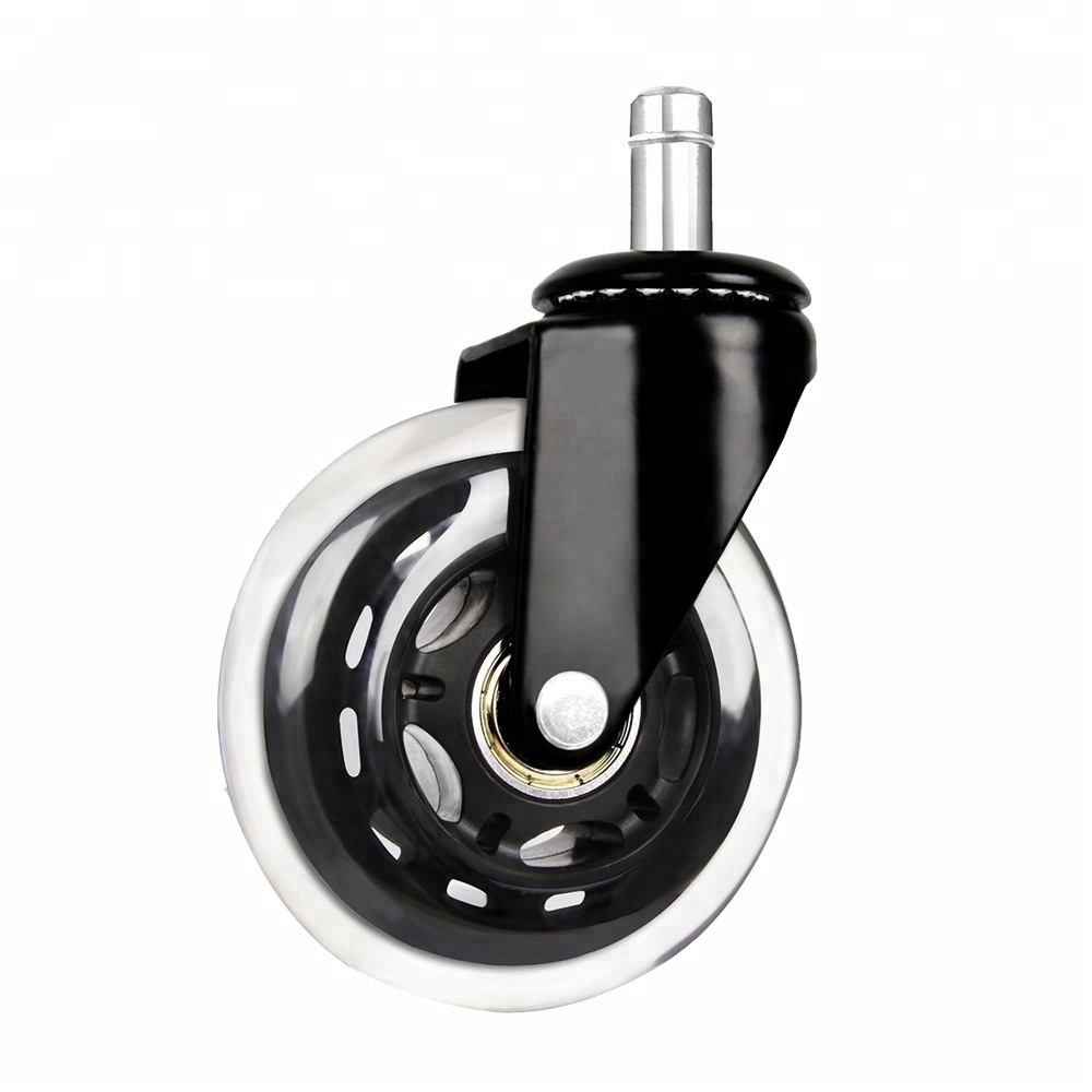 Removeable Transparent Non Marking PU Office Chair Caster Wheels