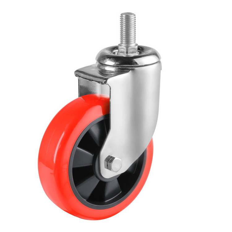 5 inch 125 Mm Industrial Swivel Brake and Lock Wheel Casters POLYURETHANE Medium Heavy Duty 3/4/5/6 inch Casters