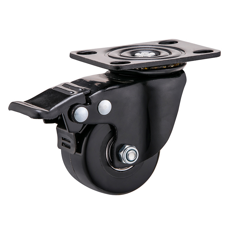 2 Inch Wear Resistant Double Ball bearing Total Brake Heavy Duty 150 kg Load Capacity Plastic Caster