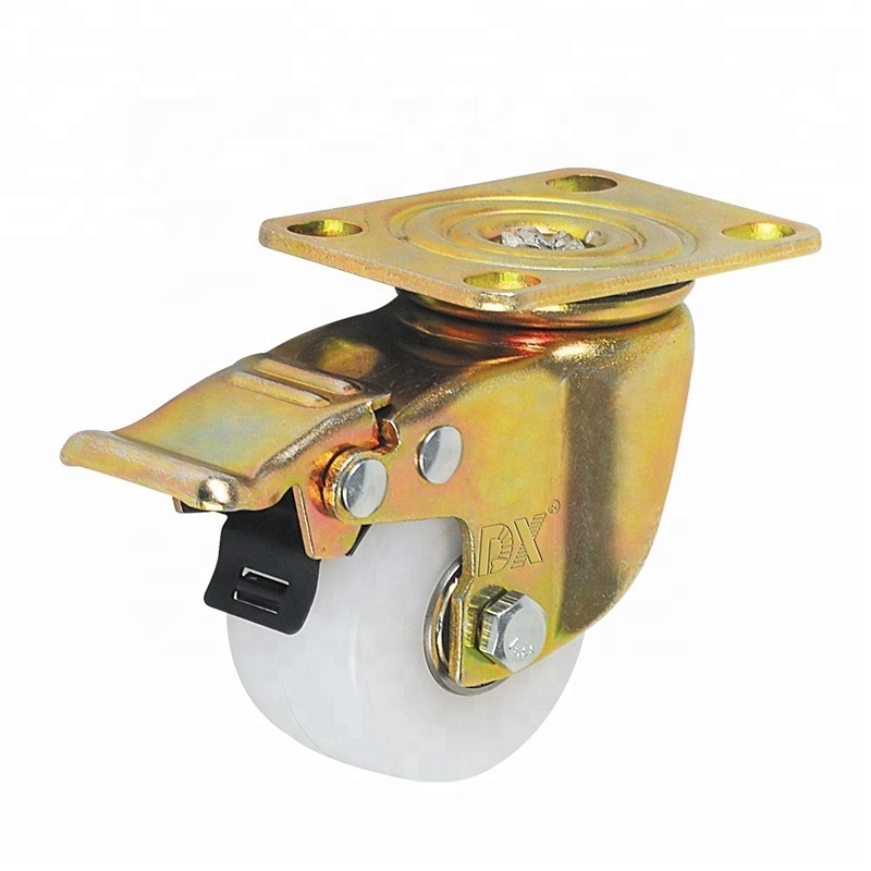 2 Inch Wear Resistant Double Ball bearing Total Brake Heavy Duty 150 kg Load Capacity Plastic Caster