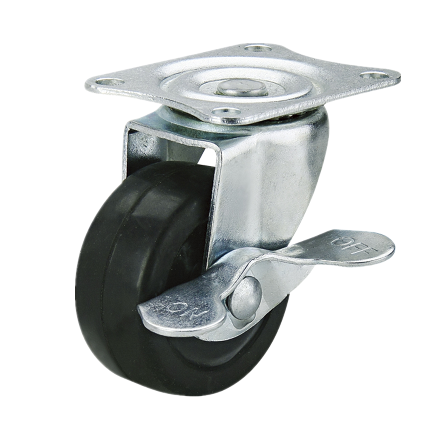 Light Duty 2 Inch Swivel Black Rubber caster wheel for furniture