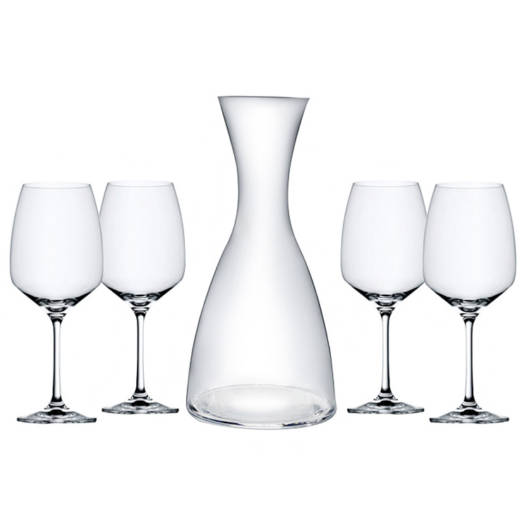 Home Decoration Lead Free Crystal Whiskey Wine Dinning Table Glass 6 Cups Crystal Decanter Sets