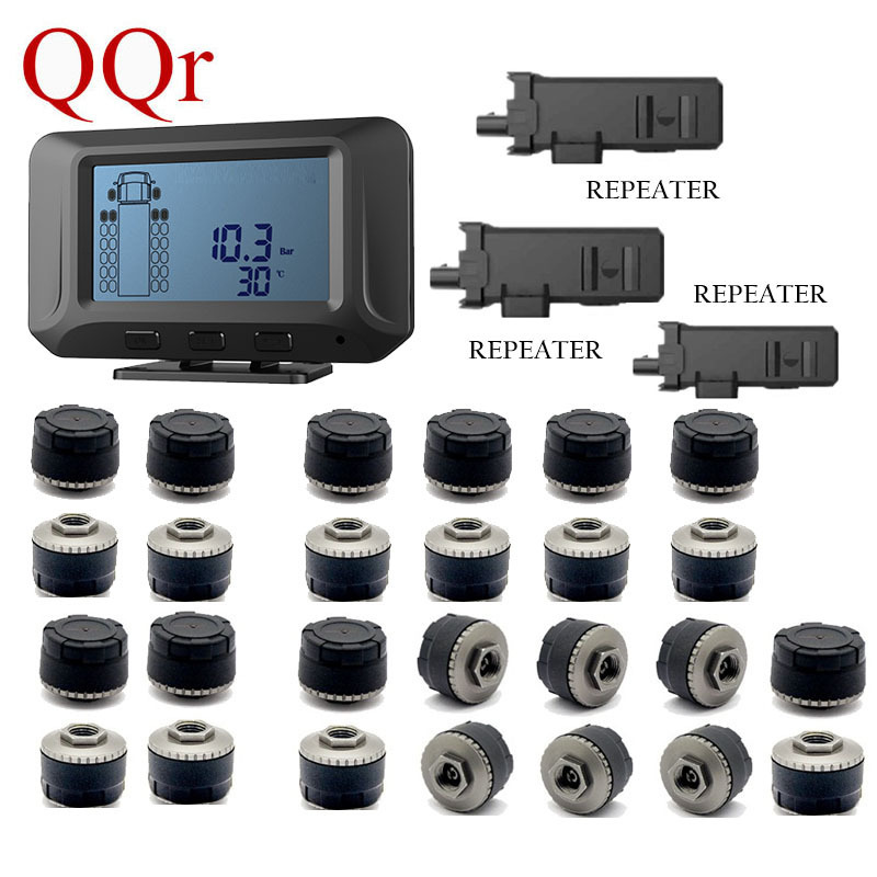 6 To 26 Tires Truck Tire Pressure Monitoring Internal Digital 433.92 Mhz Truck Bus Tyre Monitor Pressure Sensor TPMS